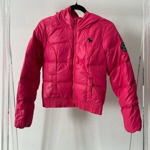 Abercrombie & Fitch Bright Pink Kids Puffer Jacket